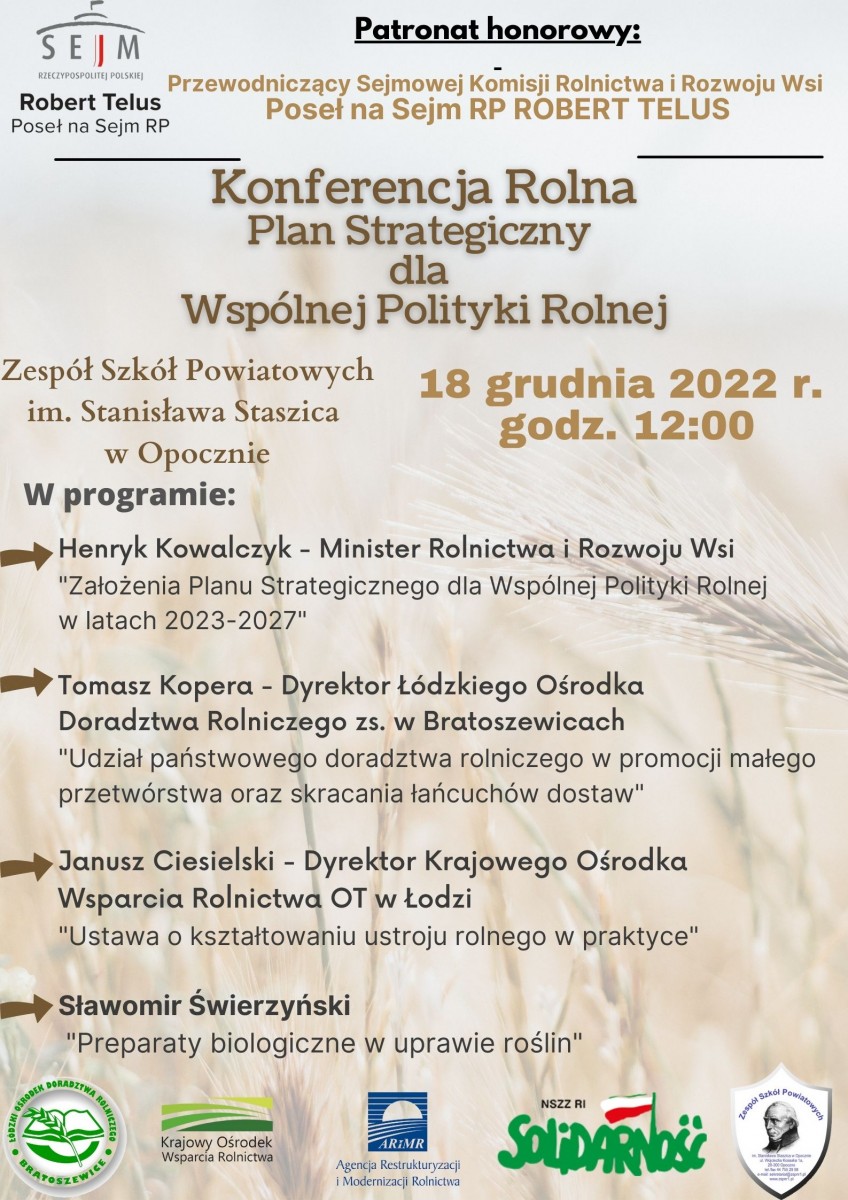 Konferencja Rolna - Plan strategiczny dla Wspólnej Polityki Rolnej