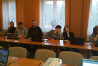 Zdjęcie przedstawia uczestników podczas ćwiczeń -  Bratoszewice - 21.11.2014 r. 